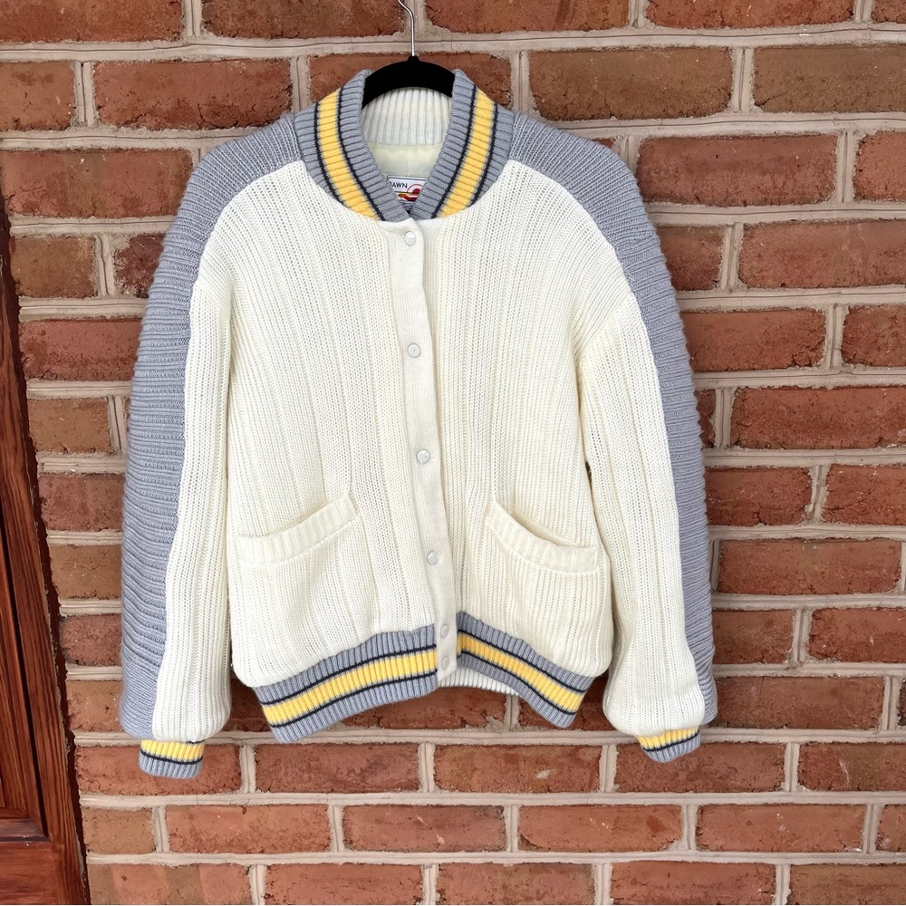 Retro Knit varsity/bomber jacket. size medium, unisex. Vintage